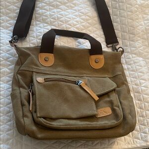 Tan Canvas Messenger Bag